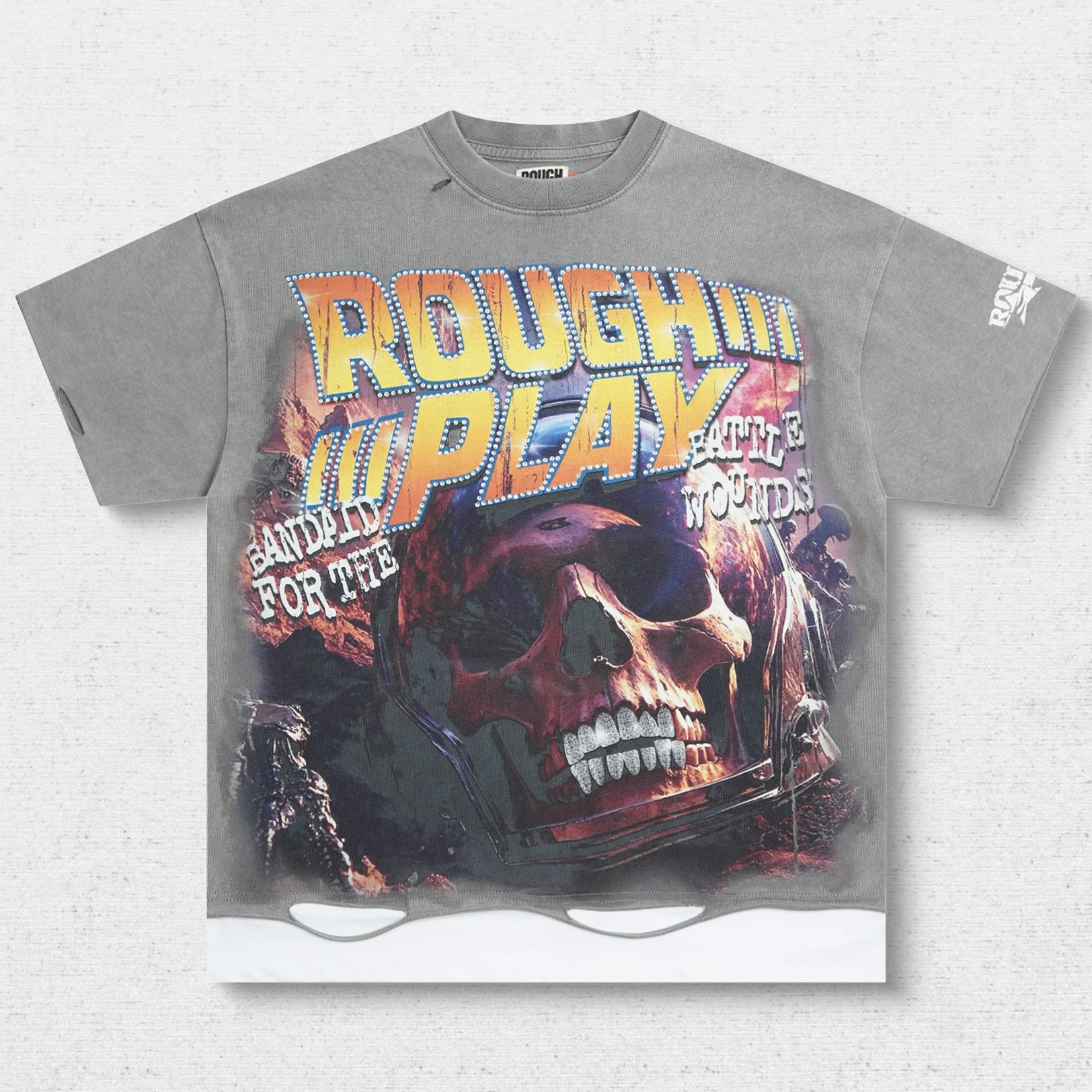 RP Skull Letter Double Hem T-Shirt