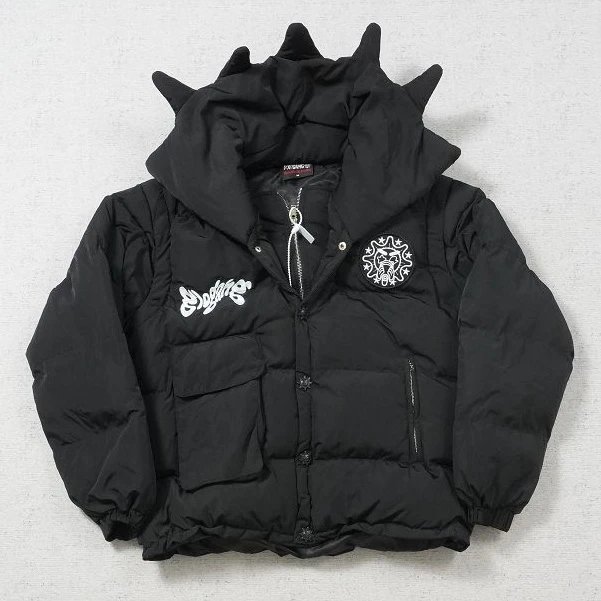 GLO Jacket Padded Coat Black and White