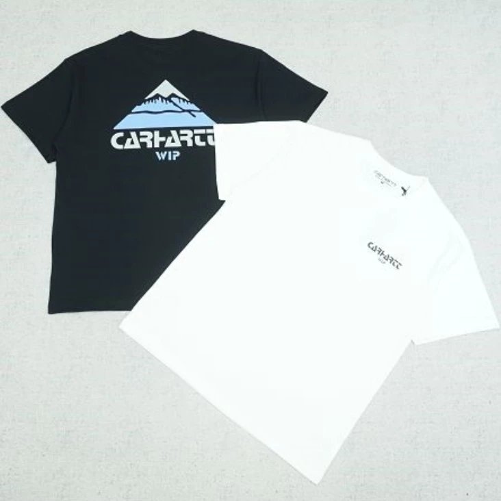 Carhartt WIP Mountain Logo Cotton T-Shirt Black White