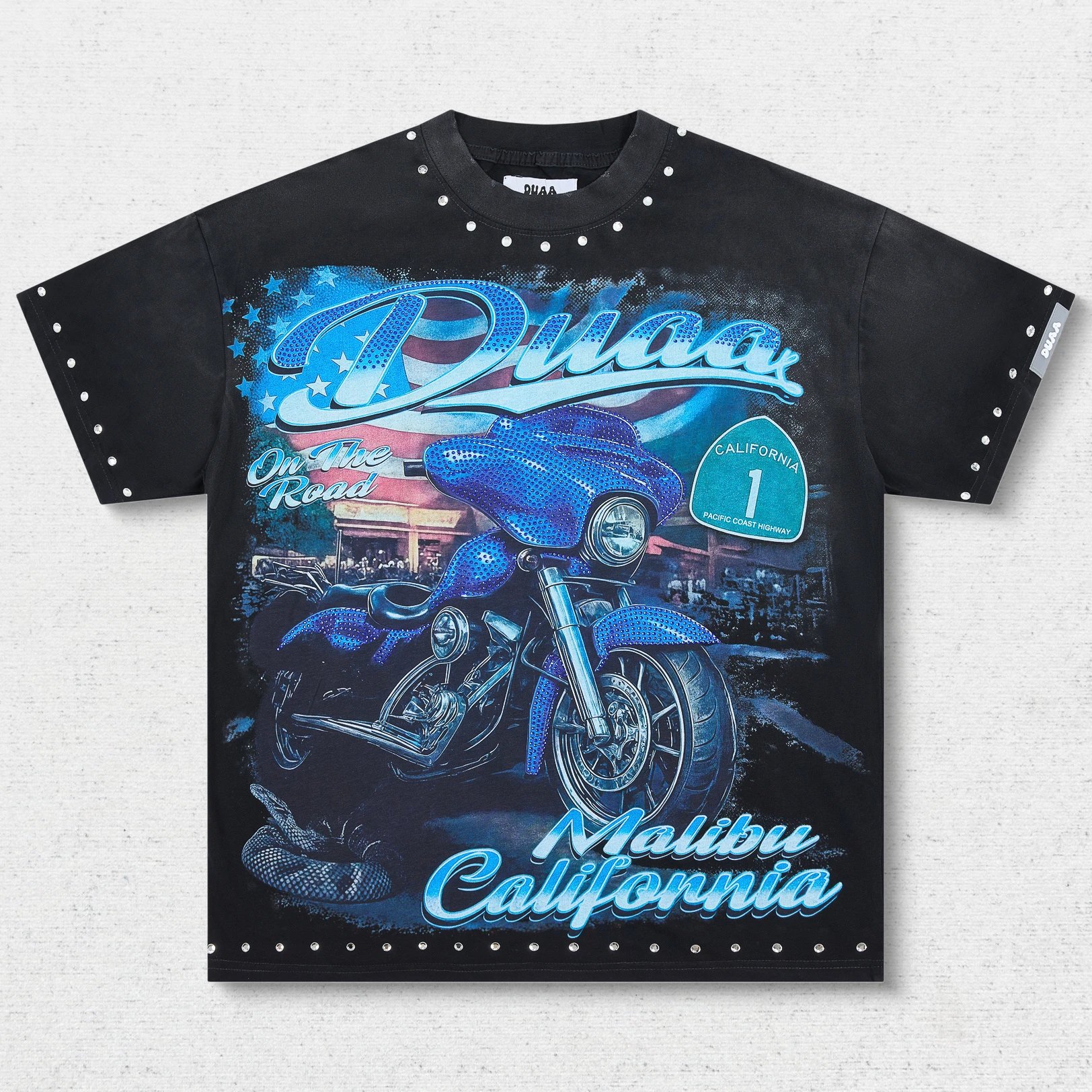 DU Motorcycle Racecar Print T-Shirt
