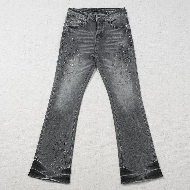 PU Pants Many X Grey Faded