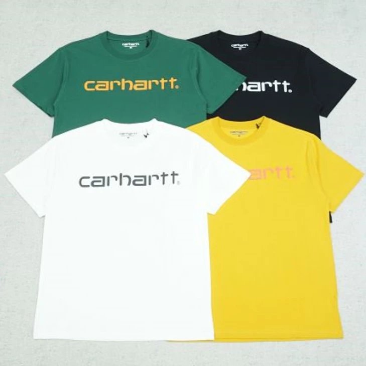 Carhartt White Logo Cotton Crew Neck T-Shirt Unisex