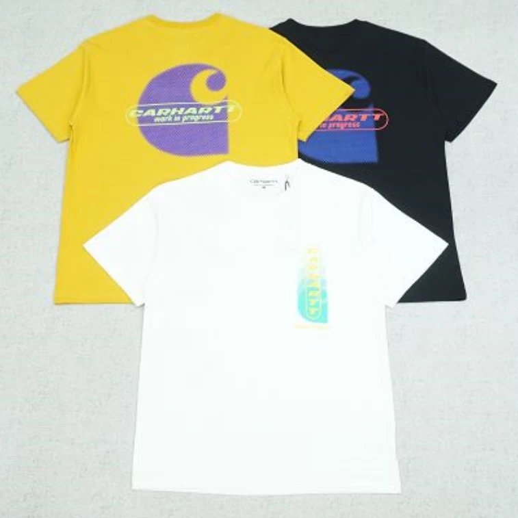 Carhartt White Logo Cotton T-Shirt Unisex Summer Streetwear