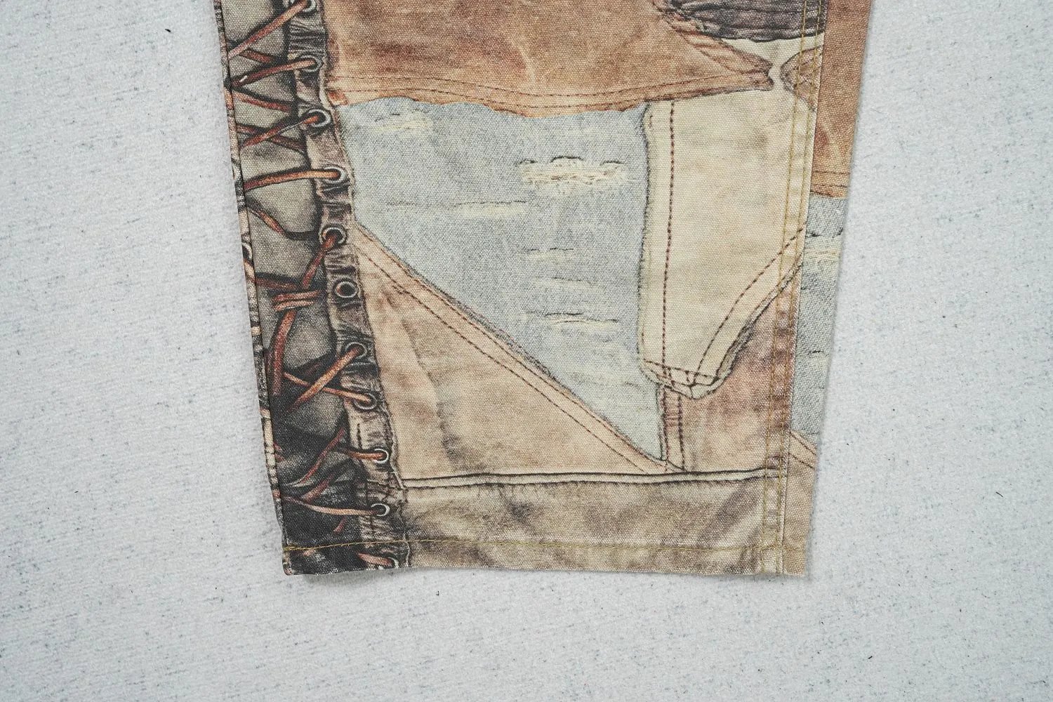AC Jeans Brown Distressed Patchwork