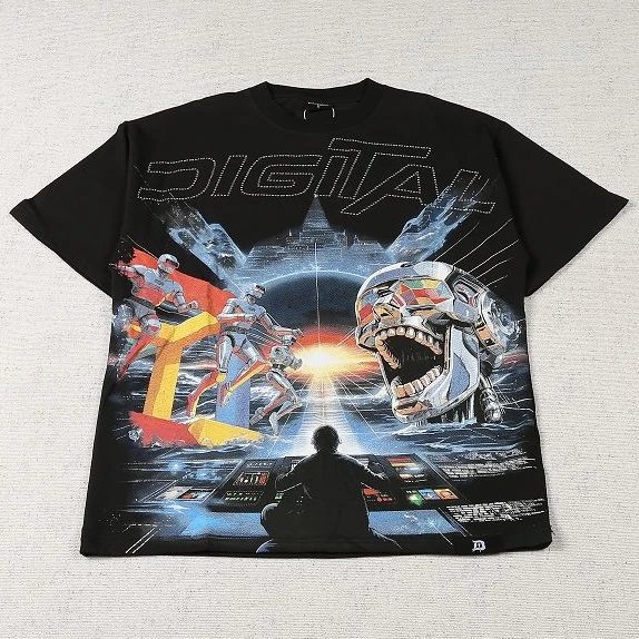 Robot Battle Scene Graphic T-Shirt