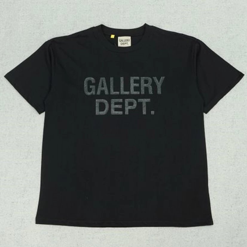 Gallery Dept. Black Cotton Logo Crewneck Tee Unisex