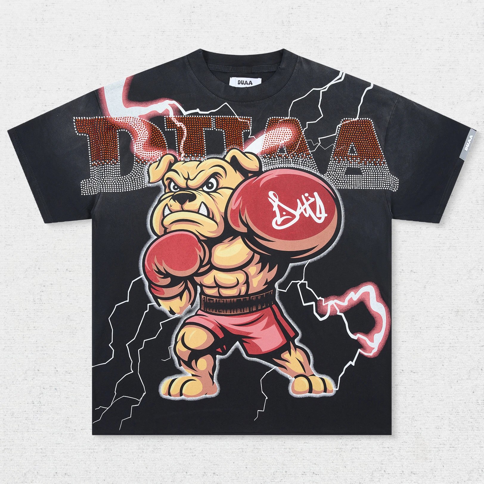 DU Lightning Boxing Cartoon Print T-Shirt