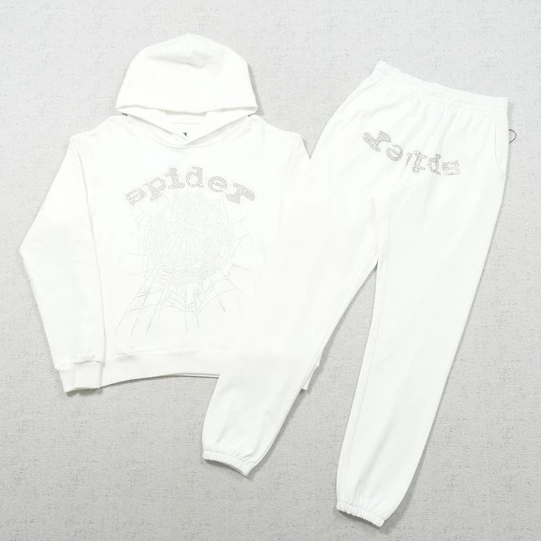 Sp5der Rhinestone Set 2-Piece White