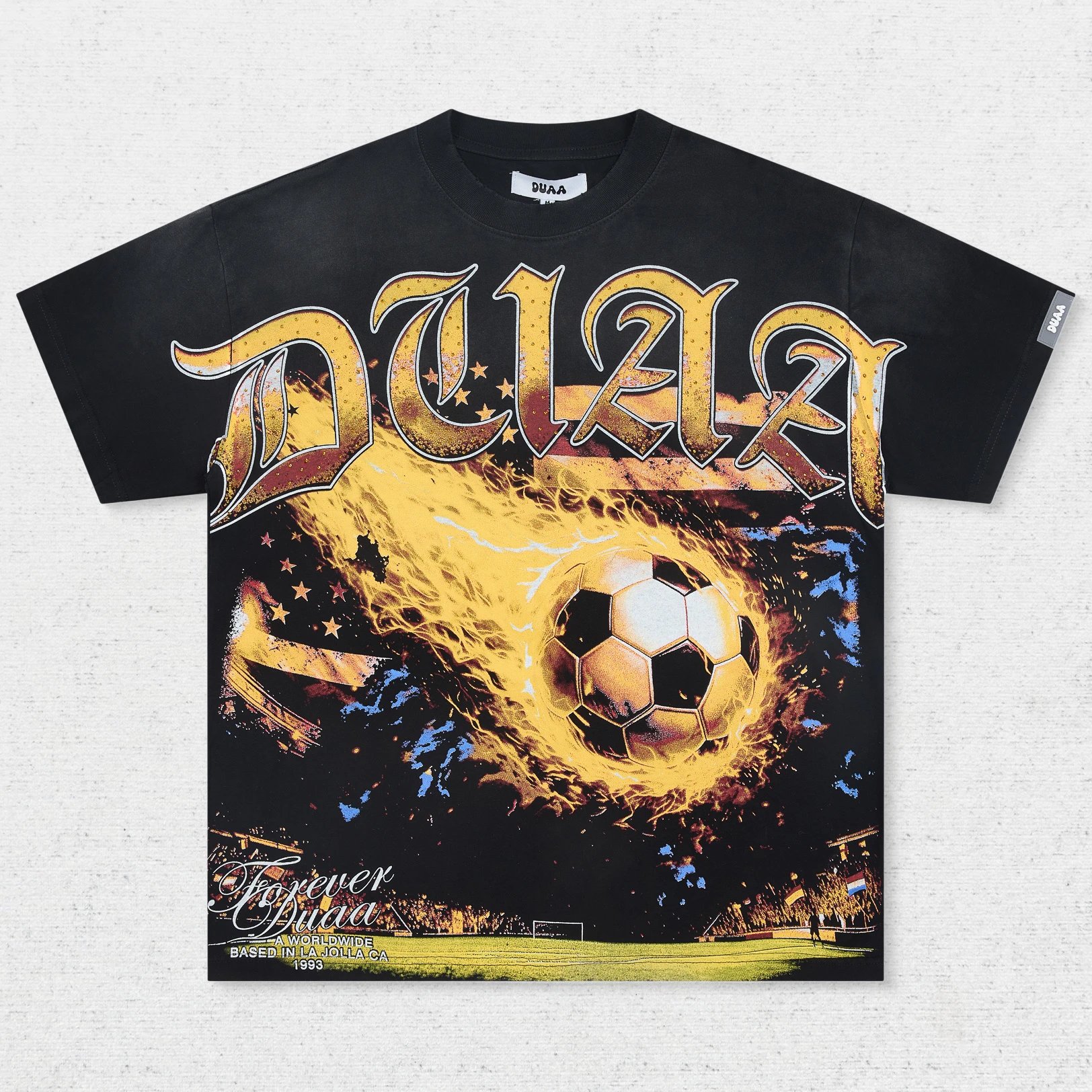 DU Flame Football Star Print T-Shirt