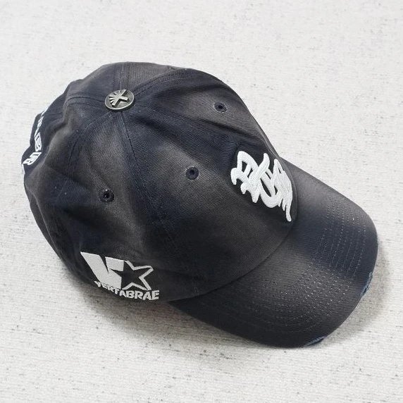 VE Hat Large White Sanskrit Logo