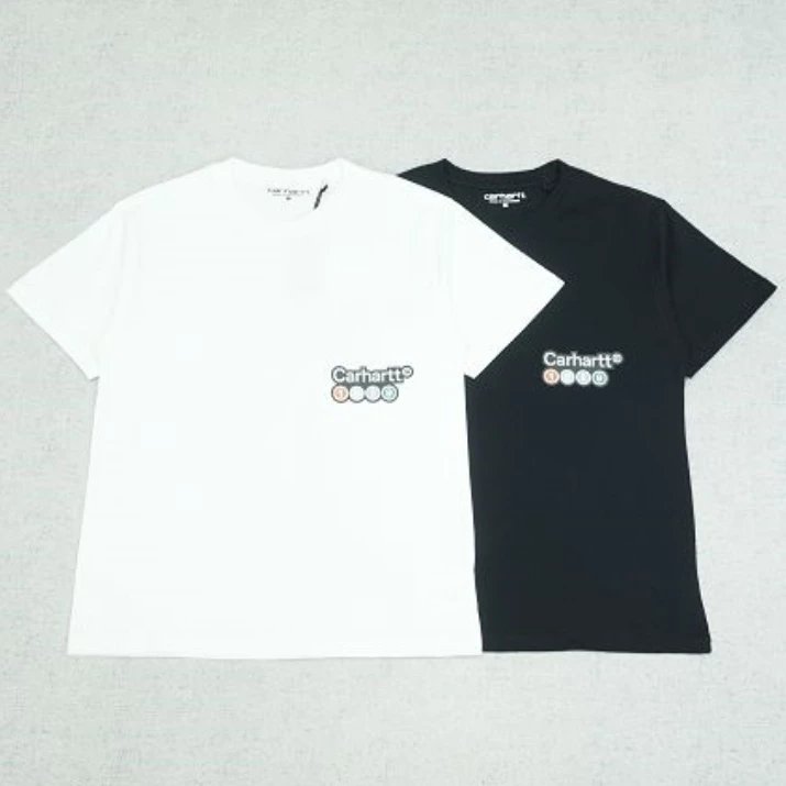 Carhartt White Cotton Logo Short Sleeve T-Shirt Unisex