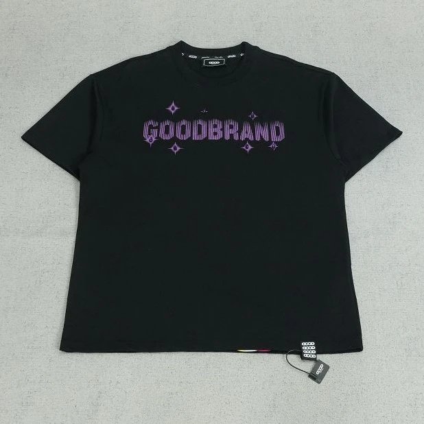 GO短袖紫色字母烫钻R1066