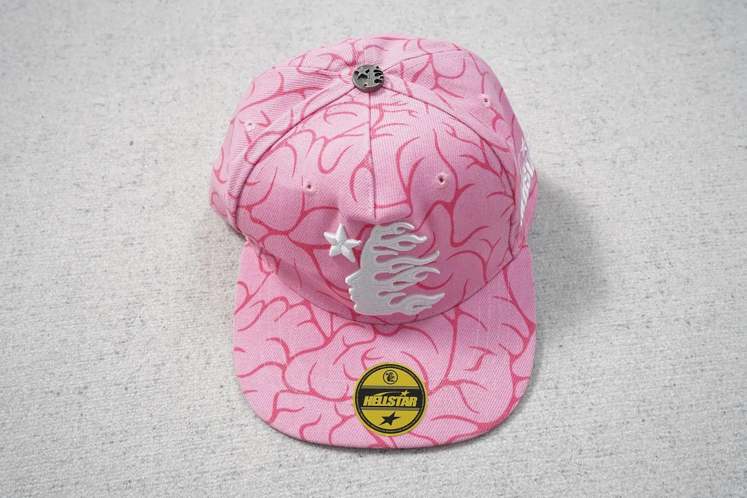 HE Hat Pink White Logo