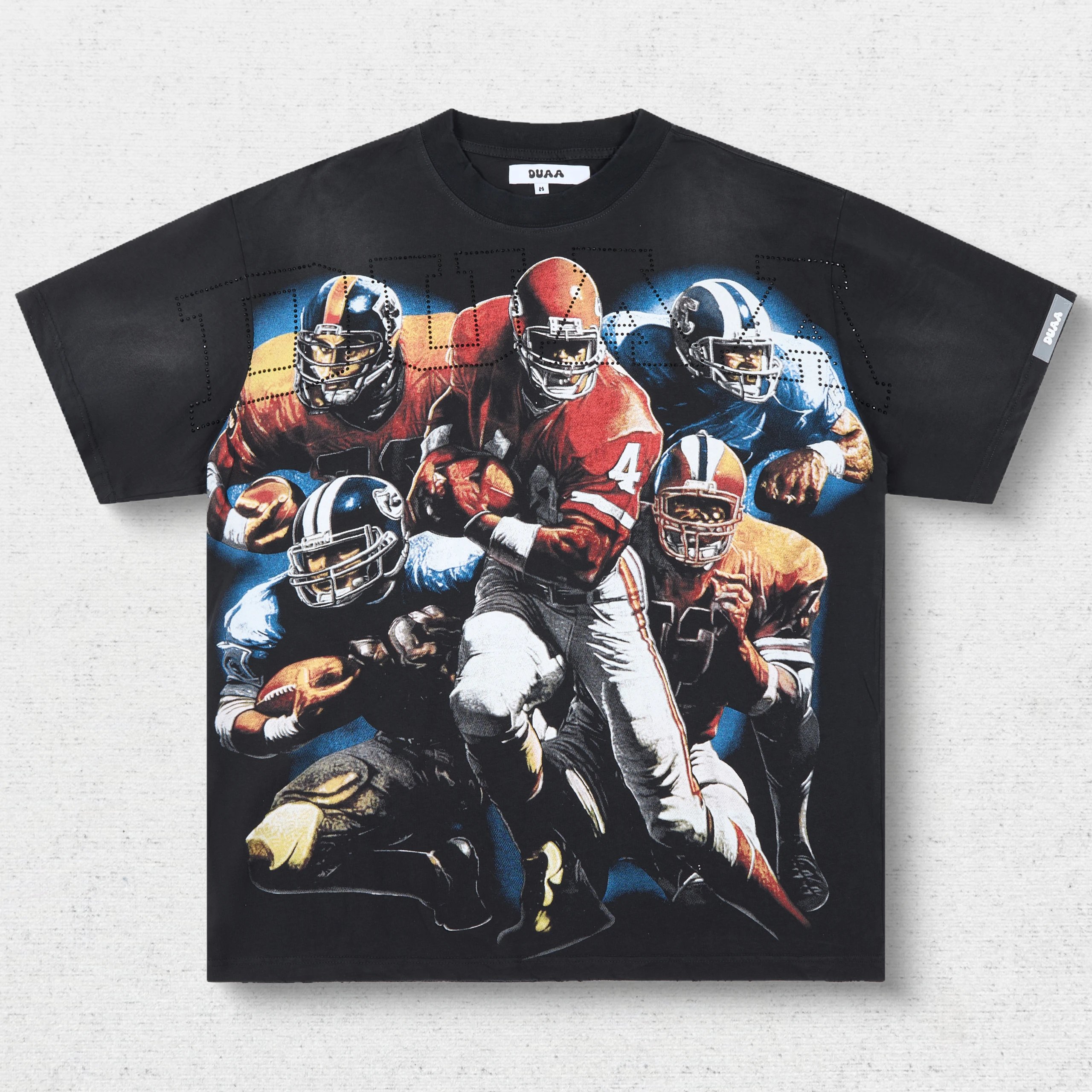 DU Football Player Group Print T-Shirt