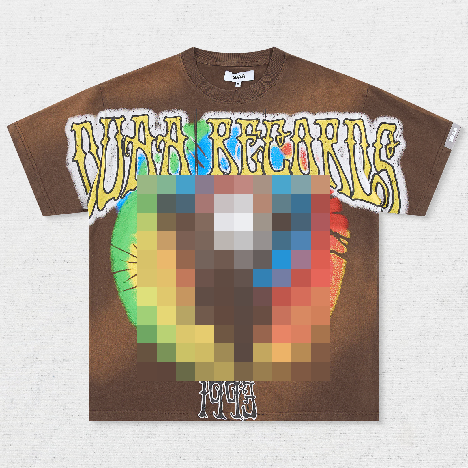 DU Rainbow Heart Letter Print T-Shirt