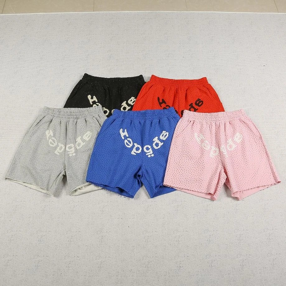 SP Allover Rhinestone Letter Mesh Shorts