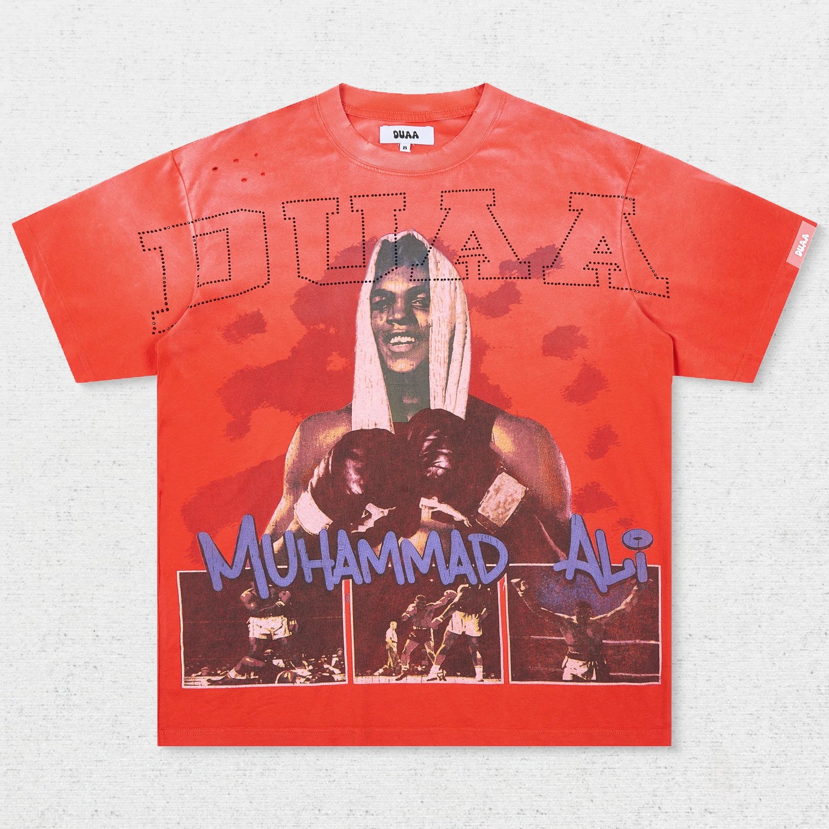DU Boxer Character Letter Print T-Shirt