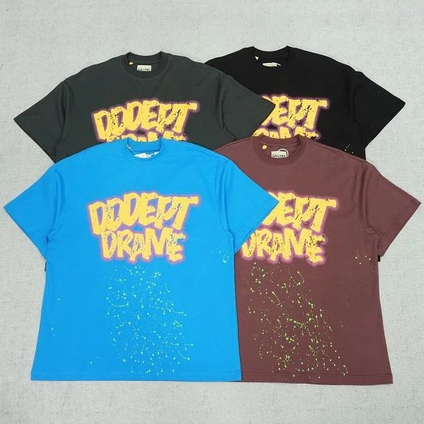Gallery Dept Blue Graffiti Paint Splatter Cotton T-Shirt