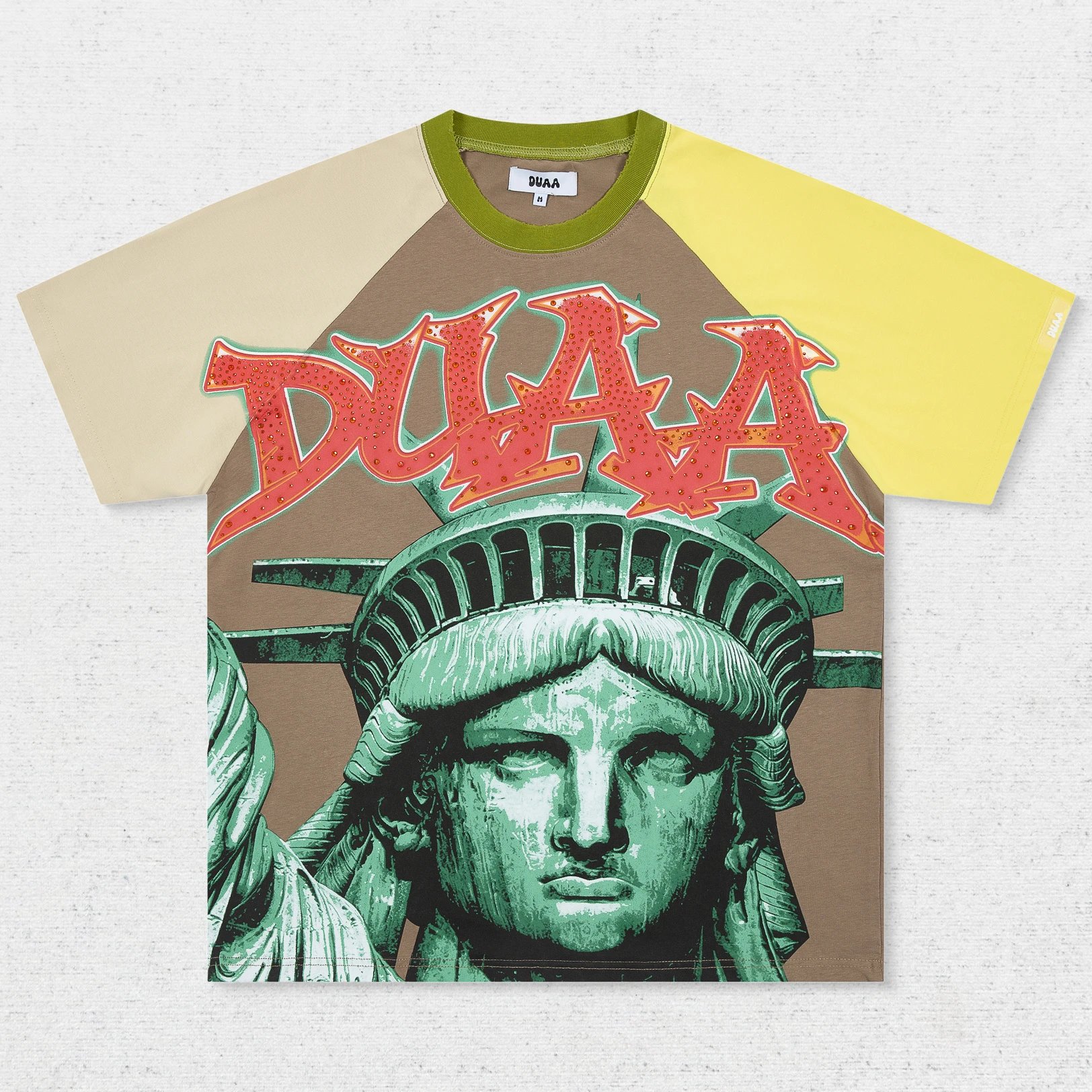 DU Portrait Statue Color Block Print T-Shirt