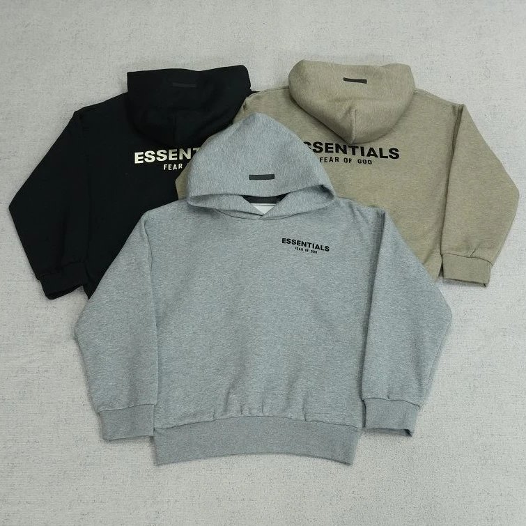 F Hoodie with Two-Line Embroidered Letters, Fleece-Lined, E2287