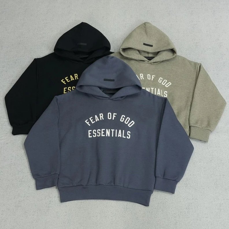 Kids Fleece Hoodie with Curved Letter Print TW2006