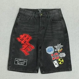 thumbnail for ME shorts red Sanskrit logo N813
