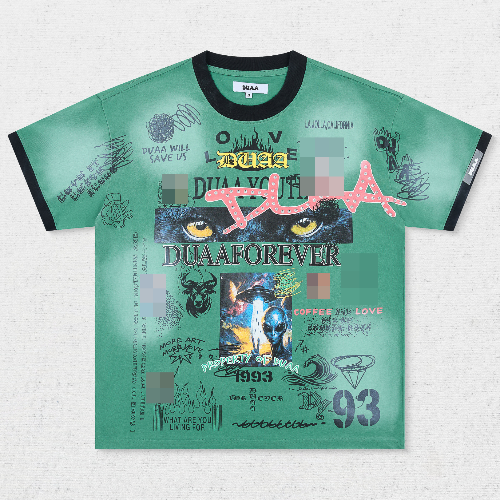 DU Full-Print Text Collage T-Shirt