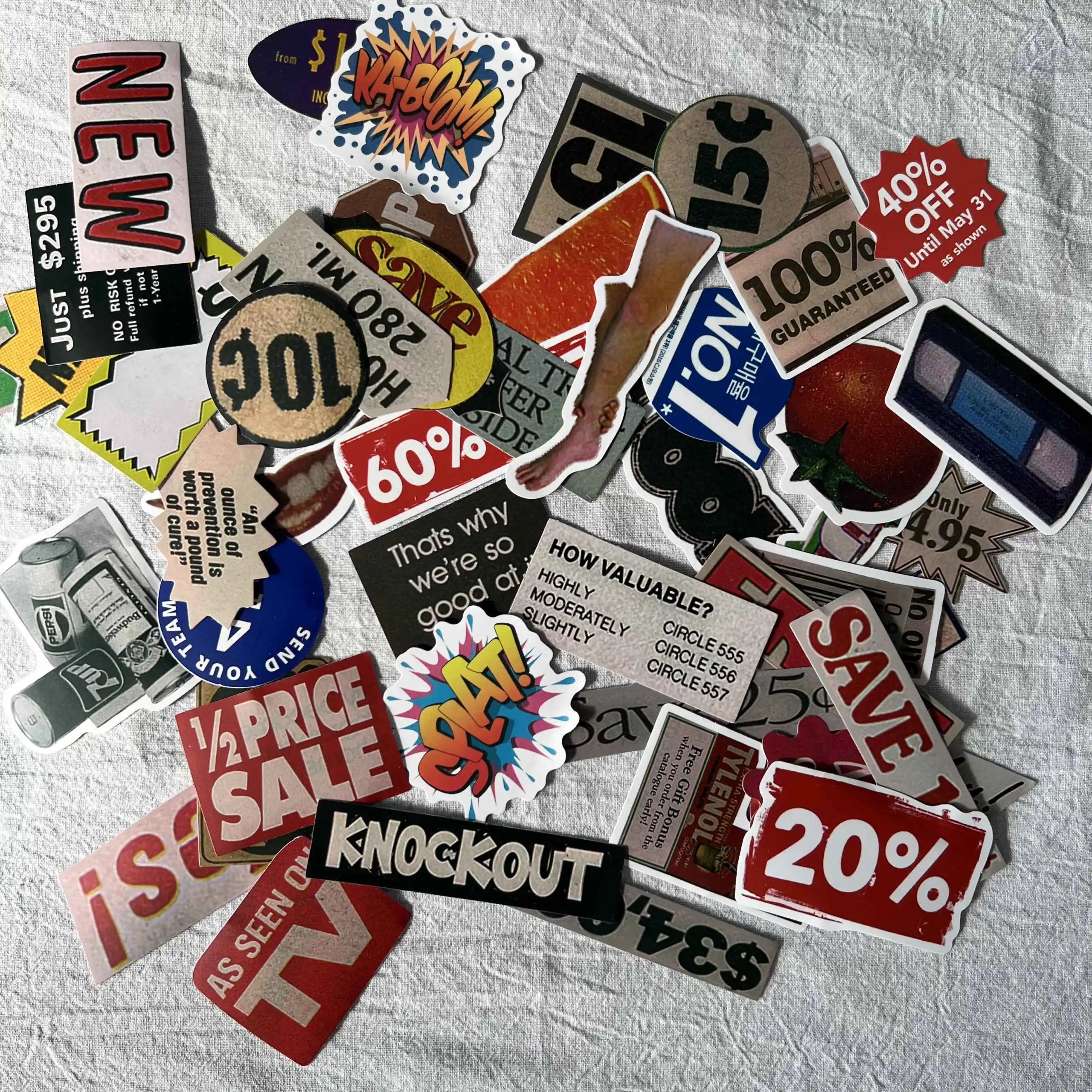 American retro stickers light
