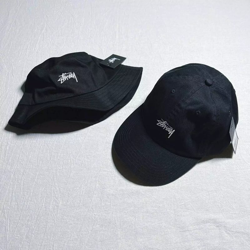 STU classical black  cap & bucket hat