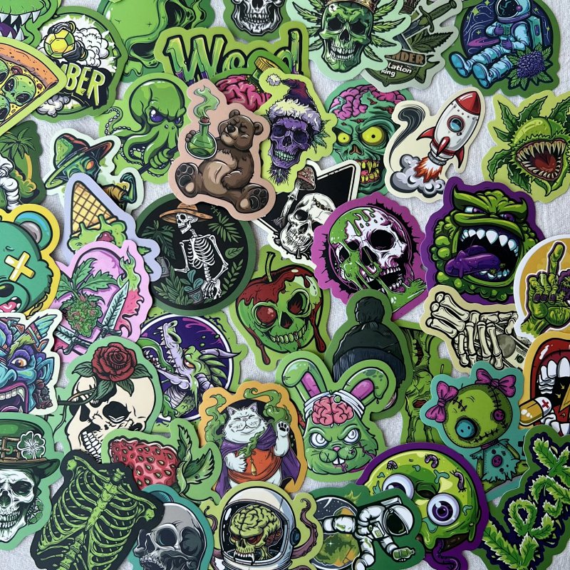 sticker for refrigerator /IPONE/ luggage and more 绿色哥特风