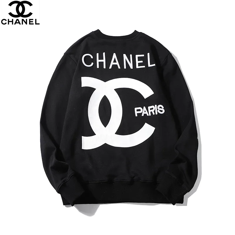 CHANEL香奈儿大标圆领薄款卫衣2019最新秋冬款双C大标前卫新潮而奢华纯 ...