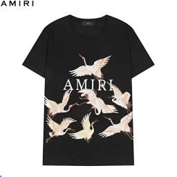 thumbnail for 2021新款AMIRI 采用奥戴尔面料 飞翔的和平鸽子➕AMIRI字母LOGO 数码直喷短袖T恤