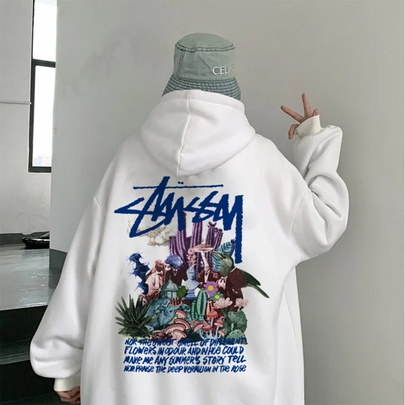 厚薄任选】潮牌stussy psychedelic 迷幻风景图连帽卫衣