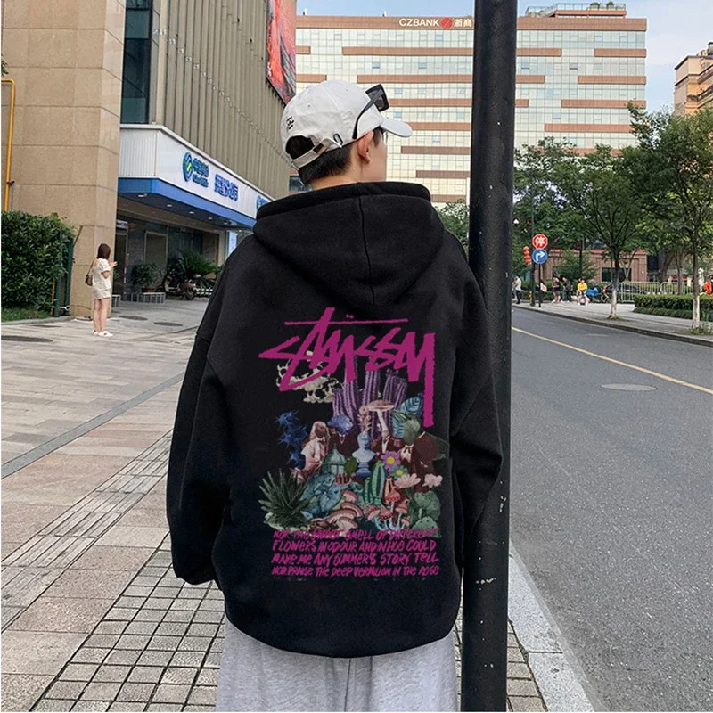 厚薄任选】潮牌stussy psychedelic 迷幻风景图连帽卫衣