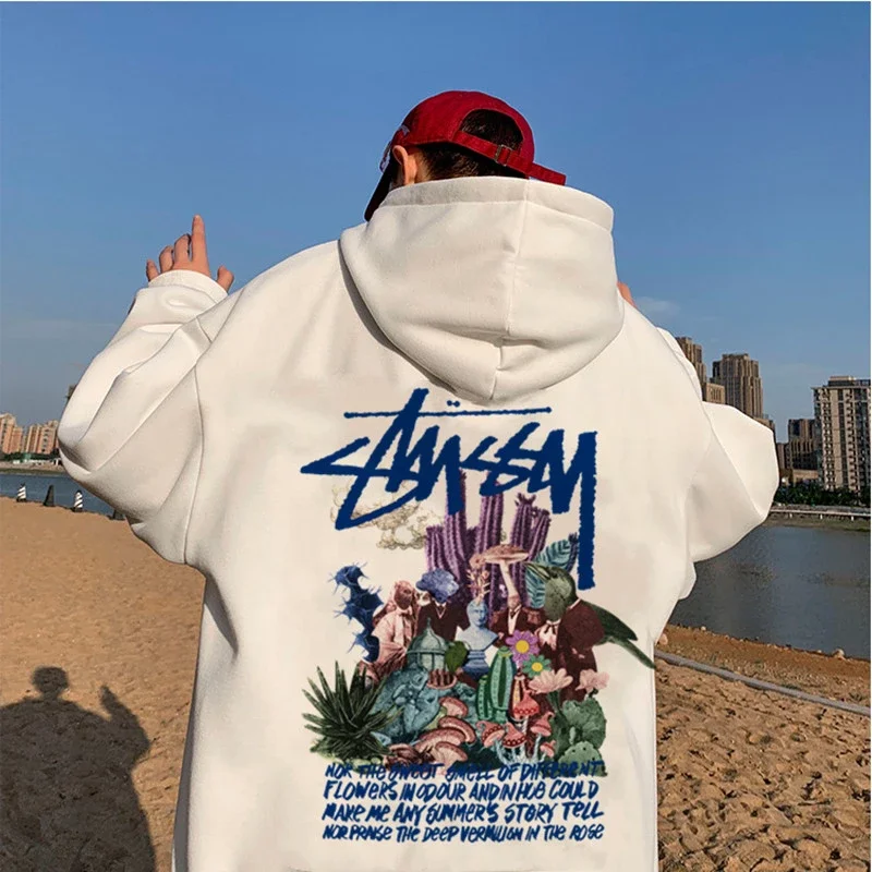 厚薄任选】潮牌stussy psychedelic 迷幻风景图连帽卫衣