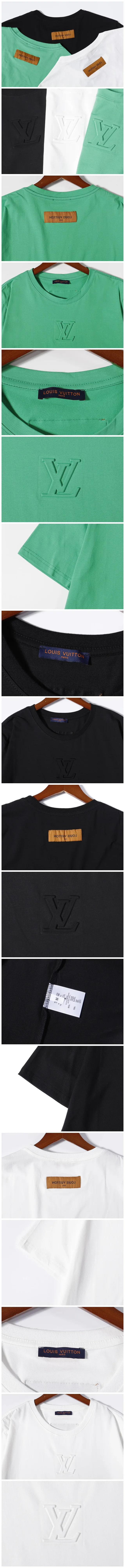 Louis Vuitton T-Shirts Crewneck T-Shirt with Embossed LV Logo product detail image 13