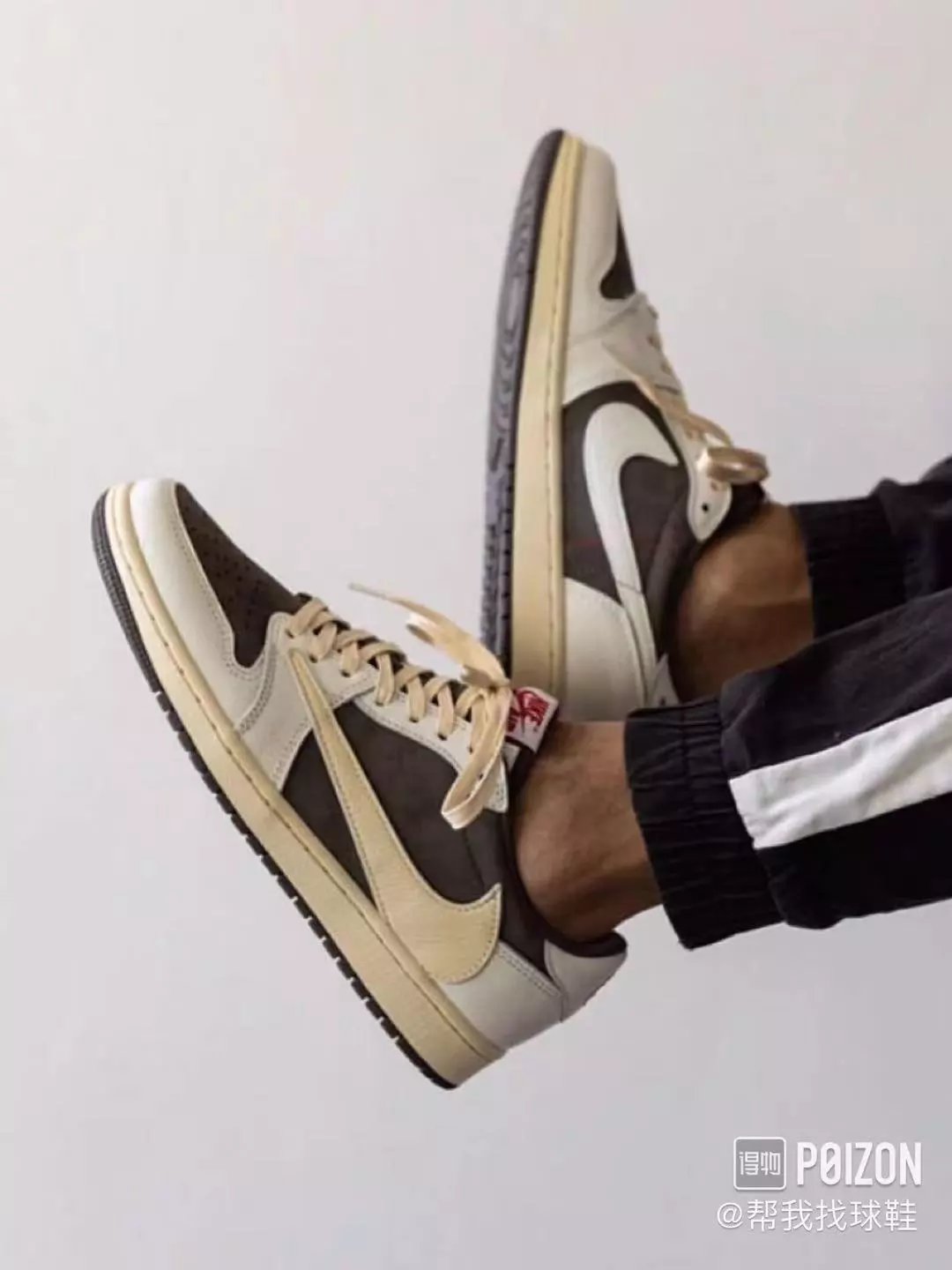 Welfare style AJ1 white brown inverted hook three party low cut retro casual sports basketball shoes with lychee pattern [try on size]