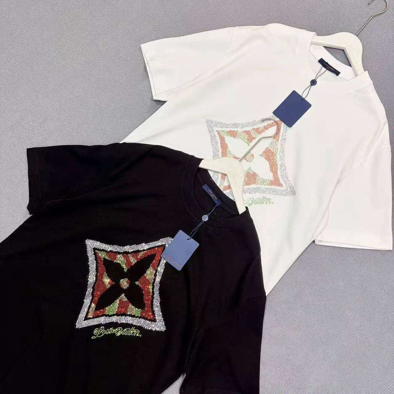Summer Essential: Trendy Brand Short Sleeve T-Shirt, Stay Stylish All Summer! Color Logo Monogram Tee Full of Youthful Vibes!