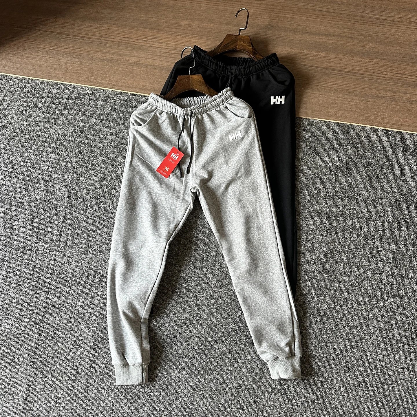 Minimalist Style!! HH Logo Embroidered Cuffed Sweatpants! Loose Fit Casual Athletic Pants for Men and Women, Unisex Couple Matching Versatile Sweatpants! Can be Paired with Hoodie Set