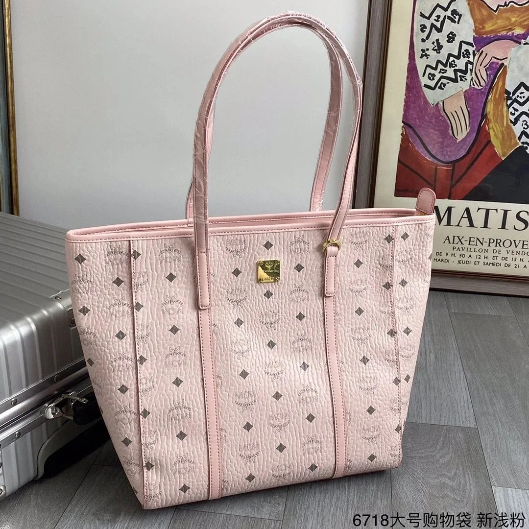 MCM Visetos Large Shopper Tote Bag