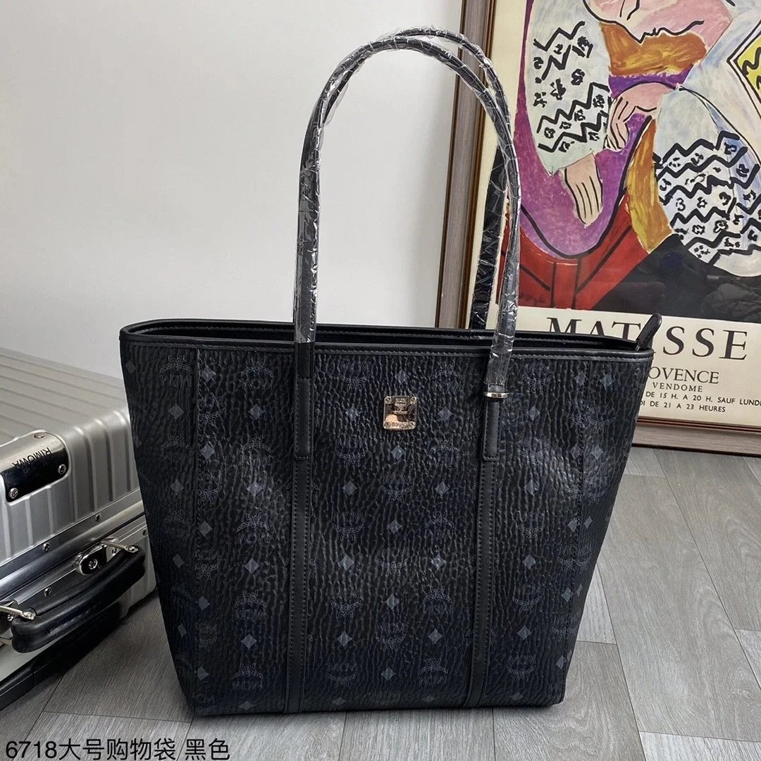 MCM Visetos Large Shopper Tote Bag