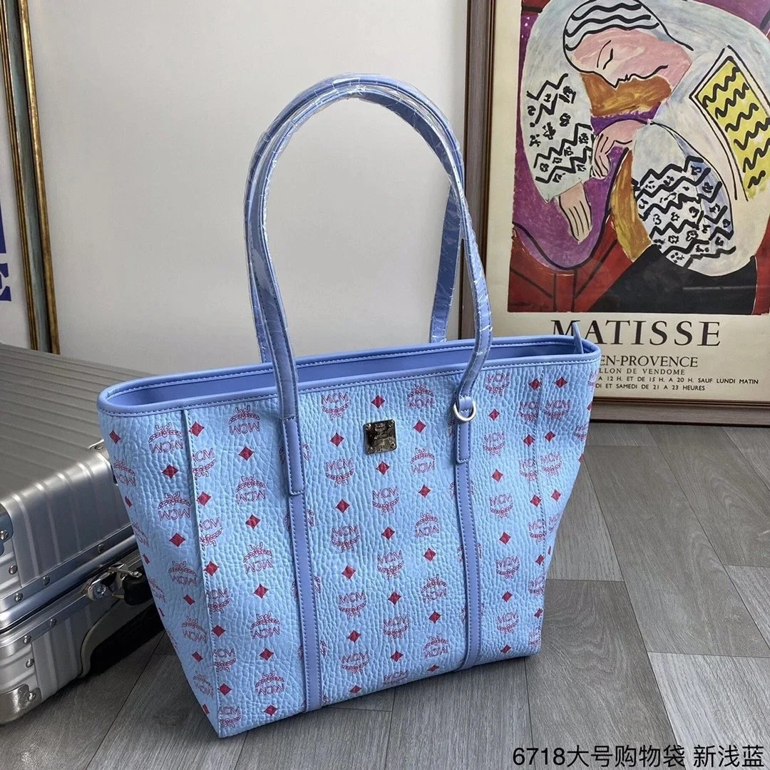 MCM Visetos Large Shopper Tote Bag