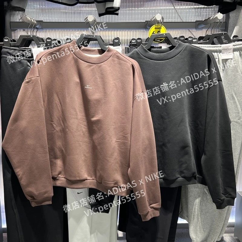 Men's size Nike hoodie for couples in winter, classic small hook print logo, American retro sportswear, loose and casual knitted fleece warm and trendy brand hoodie for men's basketball training, outdoor running, round neck pullover, sports hoodie, Nike hoodie for women IM5902 010 237 619