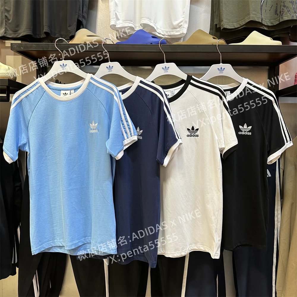 Men's Adidas Short Sleeve T-Shirt Adidas Originals Trefoil Tee Unisex Couple Summer Classic 3-Stripes Embroidered Logo Retro Sportswear Loose Casual Knit Pure Cotton Streetwear Crewneck Short Sleeve Athletic Tee Adidas Women's Short Sleeve KB2459 KB2460 IM9392 IA4850