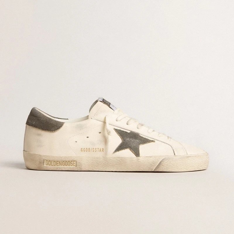 Golden Goose/GGDB Super-Star in nappa with gray suede star and heel tab