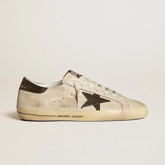 Golden Goose/GGDB Super-Star in leather with black denim star and black leather heel tab