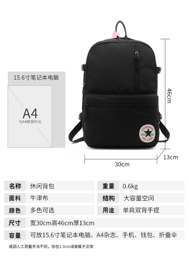 Converse All Star Canvas Backpack Navy - 3