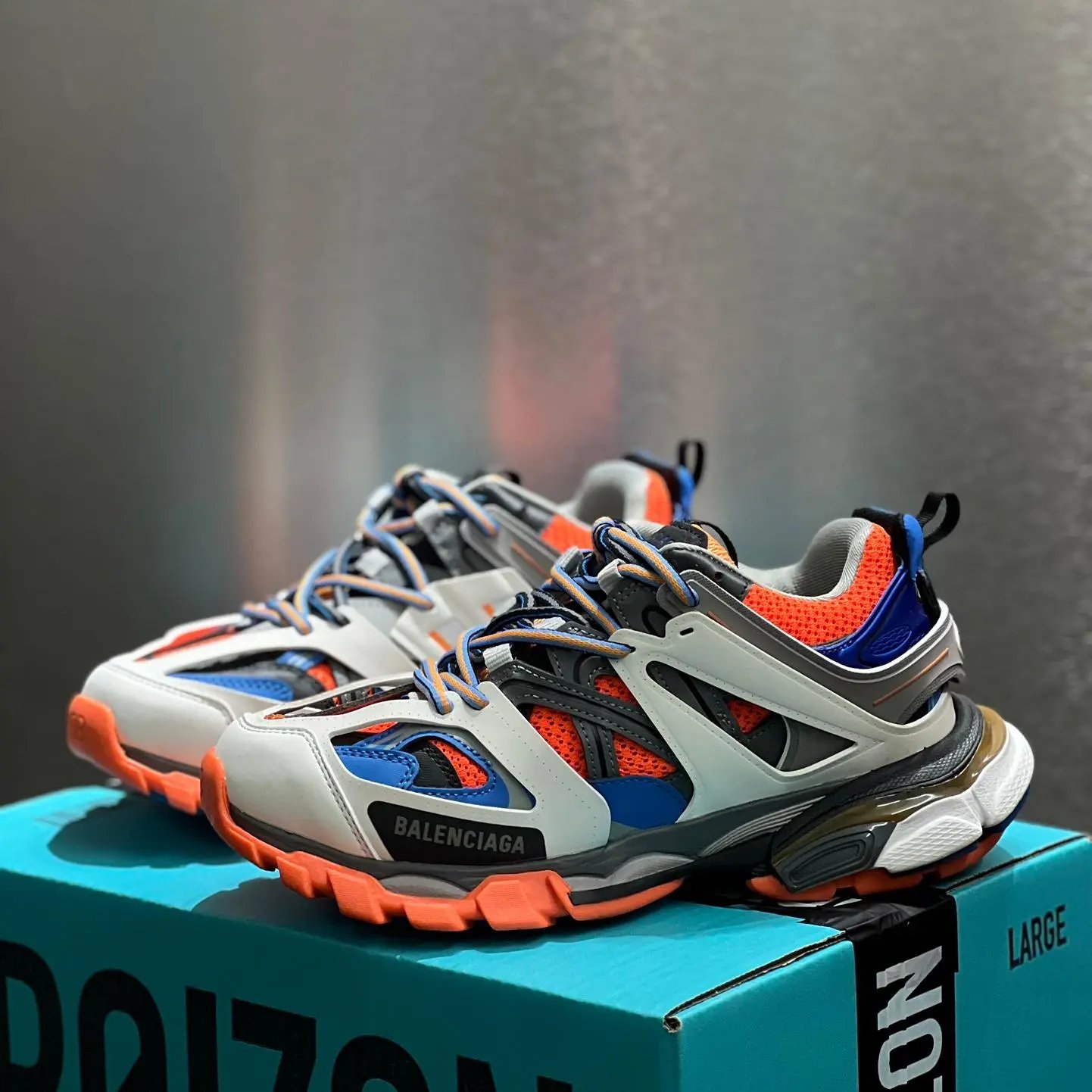 Balenciaga Track Sneaker White Orange Blue