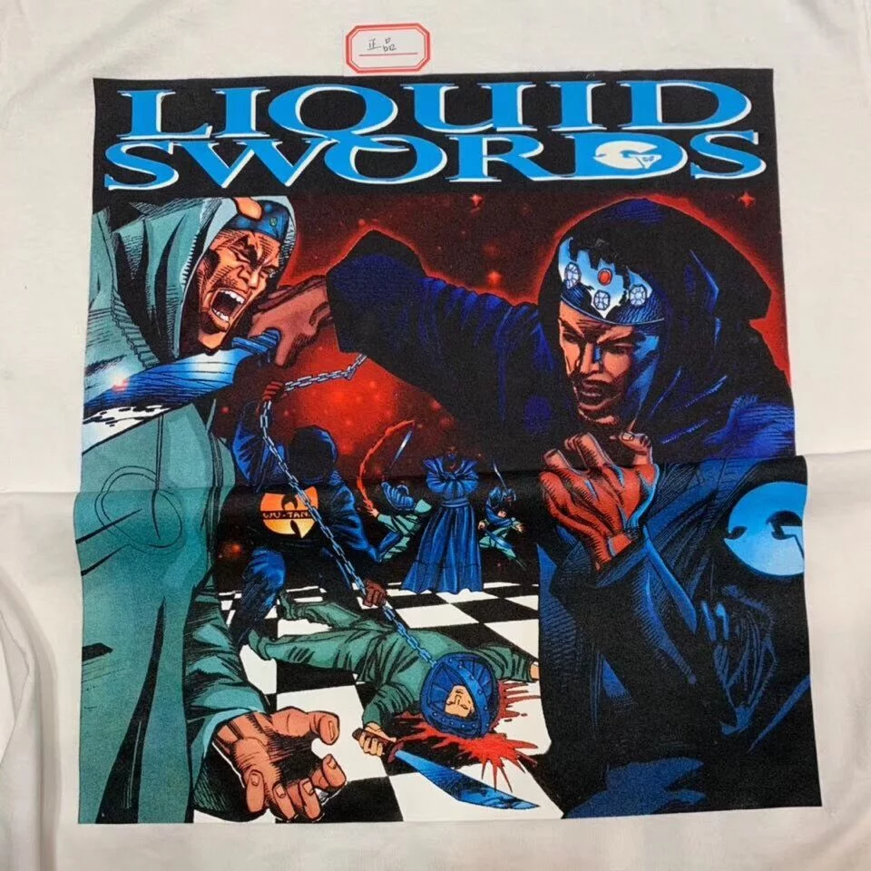 武当嘻哈组合tee Supreme 18fw Liquid Swords Tee黑白