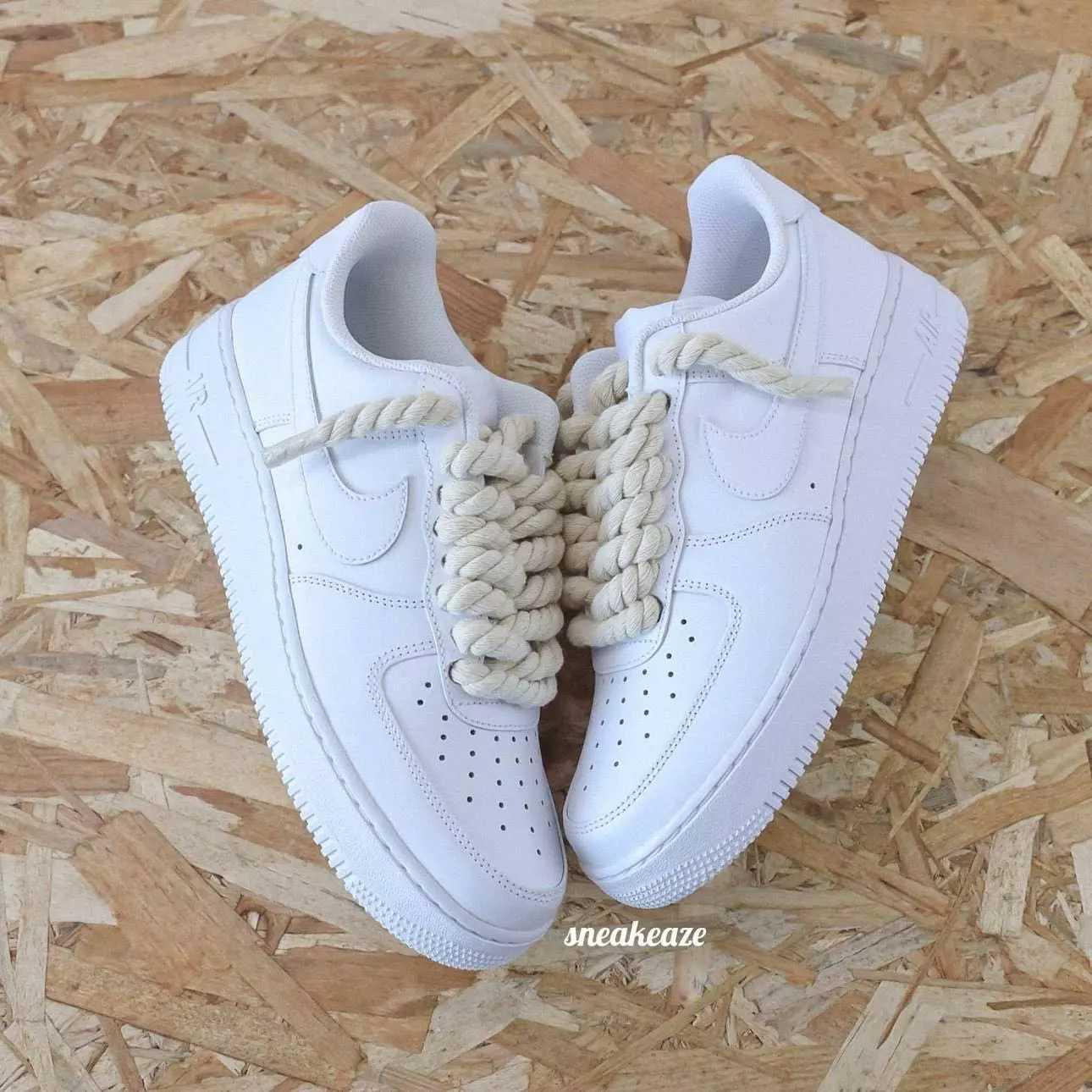 Nike Nike Air Force 1 White Rope Laces Sneakers White
